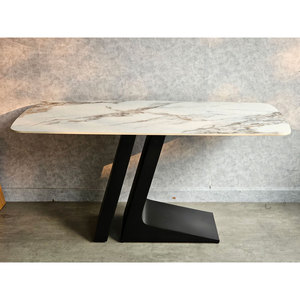 Modern 160x90cm Rectangular Dining <b>Table</b> with <b>Wooden</b> <b>Top</b> & Iron Legs-Assembled & Expandable (BA68178) - Product Image 3