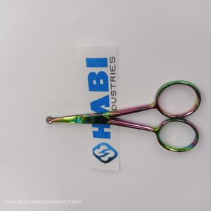 กรรไกรตัดขนจมูกปลายมนสีรุ้ง กรรไกรขนาดเล็ก กรรไกรตัดด้าย กรรไกรปักผ้า ผู้ผลิตกรรไกรปักผ้าตามสั่ง - Product Image 4