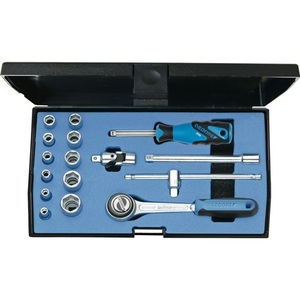 Jeu de clés à douille GEDORE EMU-3 de 16 pièces, 1/4 po, 4-13 mm, 72 dents, 6 points - Product Image 1