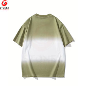 T-shirt Homme Oversize Printemps en Gros 100% Coton Col Rond Style Urbain Dégradé Décontracté Respirant Écologique Personnalisable - Product Image 3