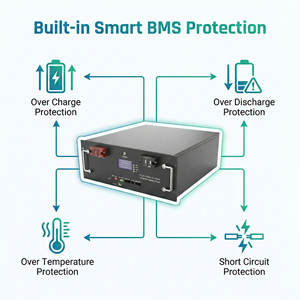 Batería de Respaldo para el Hogar de 51.2V 100Ah 5.12kWh, Batería de Litio-Ferrofosfato (LiFePO4) para Almacenamiento de Energía Solar |   BMS Integrado |   RS485 CAN - Product Image 4