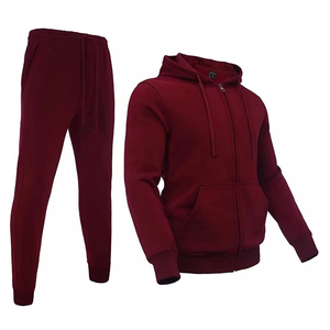 Ensemble de survêtement en molleton de coton pour hommes pulls à capuche personnalisés avec poche kangourou vêtements de détente Slim Fit vêtements de rue de couleur unie - Product Image 5