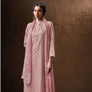 Premium Ganga coton Satin imprimé broderie séchage rapide Salwar Kameez vêtements de fête pour femmes indien pakistanais vêtements en gros - Product Image 1