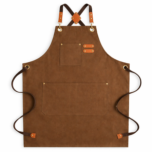 Tablier en toile de coton résistant à l'eau, sans manches, tendance, avec logo personnalisé, style coréen et japonais, pour hommes, avec poches pour outils, faible MOQ - Product Image 3