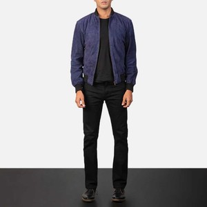 Veste en cuir pour homme sur mesure OEM, col montant, imperméable, coupe-vent, à capuche, coupe ajustée, style motard, vente en gros, en vrac, devant - Product Image 3