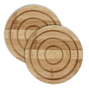 100% sous-verres en bois de forme ronde écologique taille personnalisée et sous-verres de tasse à thé en bois imprimés par logo au prix d'usine - Product Image 1
