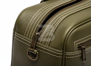 Men's Luxury Genuine Leather Lightweight Foldable Gym Travel <b>Holdall</b> Bag with High Quality Custom Logo OEMODM Wholesales - Product Image 4