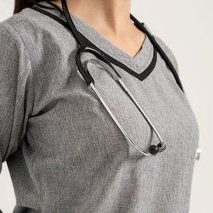 Traje de exfoliación de hospital con cuello en V de contraste sin arrugas/conjunto de uniformes estirables con nombre personalizado de alta calidad/uniformes de enfermería para mujeres - Product Image 2