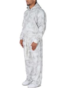 ชุดวอร์ม2ชิ้นสำหรับผู้ชายกางเกงฟลัดล้างด้วยกรดพลอยเทียมวินเทจ - Product Image 3