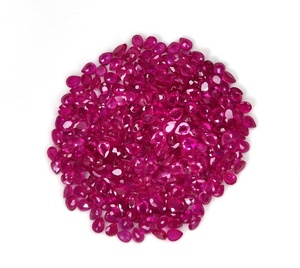 100% rubí Natural rosa rojizo 3x4mm calibrado corte de pera tratado térmicamente piedras preciosas sueltas de calidad fina para la fabricación de joyas - Product Image 1
