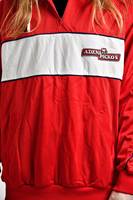Veste de sport à capuche vintage des années 80, rouge, 100% coton, ensemble 2 pièces, pull-over, survêtement, haut, coupe-vent d'automne pour homme