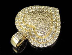 Pendentif cœur en diamant Moissanite plaqué or de luxe en argent S925 Cadeau de bijoux élégants pour femmes - Product Image 3