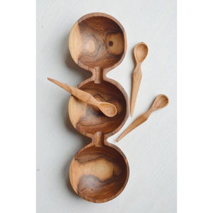 Elegante Tazón de Madera Moderno, Ecológico y Hecho a Mano, Diseño Duradero de Primera Calidad para Servir Frutas, Verduras, Juego de Utensilios - Product Image 3