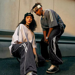 Custom Streetwear Windbreaker men's pants Casual Breathable Side Stripe Drawstring Summer Waterproof Plus Size <b>Athletic</b> Bottoms - Product Image 3