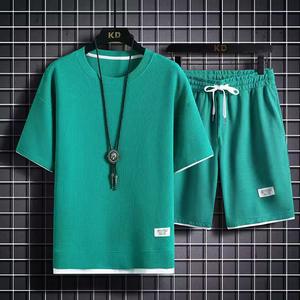 2024 été haute qualité respirant tissu sueur court ensemble nouveau Style imprimé OEM tenue décontracté pour le sport Fitness en gros - Product Image 3