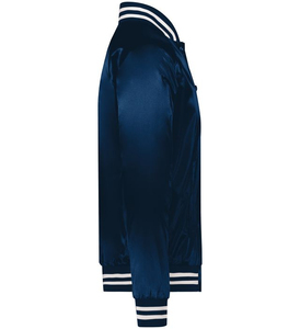 Veste de streetwear pour homme en satin de haute qualité, grande taille, avec lettrage personnalisé, équipement de baseball avec col montant - Product Image 5