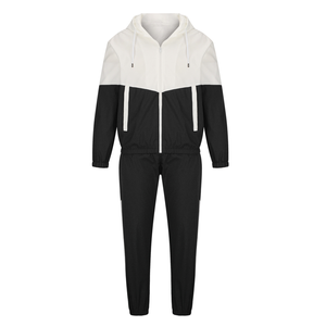 Ensemble de survêtement à capuche pour homme, color block, manches longues, fermeture éclair, pantalon de jogging sportif, respirant, léger, pour le printemps - Product Image 2