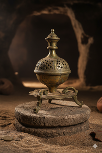 Quemador de incienso de latón decorativo para crear ambientes calmantes en salas de meditación, estudios de bienestar y espacios tranquilos - Product Image 6