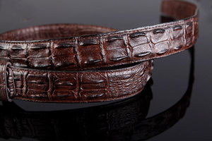 เข็มขัดหนังจระเข้ลายนูนแนววินเทจสำหรับผู้ชายเสื้อผ้าผู้หญิงเข็มขัดหนังจระเข้หนังวัวทำจากเหล็กกล้าผสมสำหรับกางเกงยีนส์ - Product Image 4