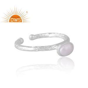 Increíble diseño de Plata Perla natural anillo de piedras preciosas diseño personalizado joyería para mujer regalo para ella - Product Image 4