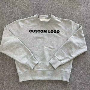 Sweat-shirt à col rond personnalisé 100% coton Sweat-shirt à col rond surdimensionné en molleton français Sweat-shirt uni Streetwear Sweat-shirt à col rond de luxe - Product Image 3