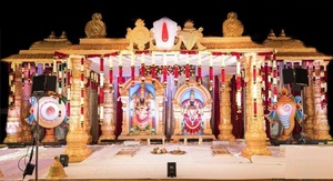 Grand mariage sri lankais Mandap Stage Big Fat South Décoration de scène de nuit de mariage Grand Rajasthani Décoration de scène de mariage USA - Product Image 5