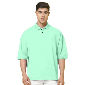 เสื้อยืดคอโปโลผ้าฝ้ายโพลีเอสเตอร์สำหรับผู้ชายเสื้อยืดพิมพ์โลโก้แบบเรียบขนาดพลัสไซส์สำหรับผู้ชายบริการ OEM - Product Image 1