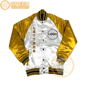 Veste universitaire brodée en satin Alpha personnalisée Tissu respirant de haute qualité Vêtements grecs Phi Vestes pour hommes Vente en gros - Product Image 4