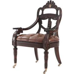 Bois sculpté exquis et sellerie haut de gamme |   <span class=keywords><strong>Fauteuil</strong></span> d'appoint Prestige English Heritage - Product Image 1
