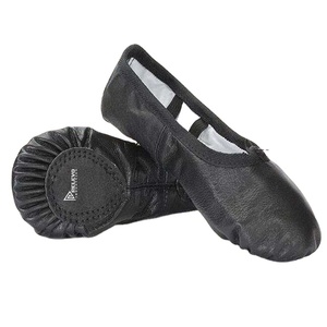 Chaussons de danse en cuir personnalisés, semelle souple fendue, flexibles, légers et confortables pour femmes et hommes, performance professionnelle - Product Image 3