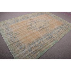 พรมตุรกีขนาด 6.3x8.9 ฟุต, พรมขนสัตว์วินเทจสีน้ำเงินสไตล์โมร็อกโก - Product Image 2