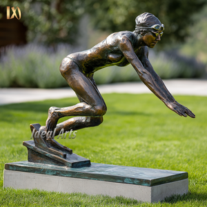 Custom Bronze Swimmer Statue Life Size Female <strong>Athlete</strong> Diving Sculpture for Sports Center or Park - Product Image 1