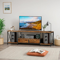 Soporte de TV moderno con 2 cajones de almacenamiento Unidad de entretenimiento elegante con capacidad de carga pesada y amplio almacenamiento