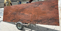 Slab Granit Merah Multiwarna Terbaru dengan Permukaan Poles Desain Modern Dapat Disesuaikan untuk Villa & Ruang Makan Harga Kompetitif