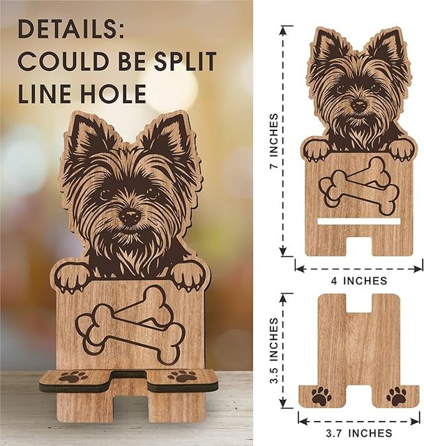 Custom Engraved Folk Art Plywood Mobile Phone Holder Stand with Insert Fix Hand-carved Wooden Vietnamese Accessories Print