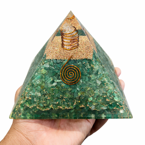 Big Size Natural Green Jade <b>Orgone</b> Pyramid With Copper Coil Energy Healing Vastu Feng Shui <b>Crystal</b> Pyramid For Home Meditation - Product Image 1