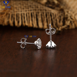 1.00 TDW rond taille brillant diamant goujon 18k or blanc Labgrown diamant Hpht/Cvd diamant bijoux - Product Image 4