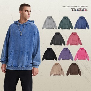 เสื้อสเวตเตอร์ผูกไทด์สีเทาสีขาวสำหรับผู้ชายเสื้อมีฮู้ดย้อมสีโอเวอร์ไซซ์โอเวอร์ไซส์สำหรับฤดูใบไม้ร่วง - Product Image 2