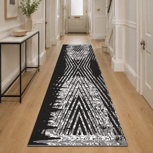 RUGS DEPOT LXDP-0600 Wholesale Charcoal Grey Modern Vintage Digital Printed Machine Washable Chenille Area Rug Non <b>Slip</b> - Product Image 5