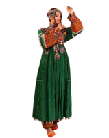 Robe longue en mousseline de soie vintage bohème pour femmes afghanes, manches longues, broderie florale, détails boutonnés, écologique, respirante, naturelle