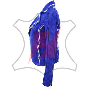 Chaqueta de Cuero Genuino de Gamuza de Vaca, Nueva y Moderna, con Cierre de Cremallera, Resistente al Viento, Tallas y Diseños Personalizados, Mangas Largas, para Mujer - Product Image 5