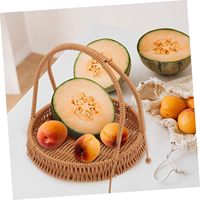 Novo design Rattan Woven Basket Veggie Bandeja Redonda Cesta De Vime Hamper De Armazenamento De Cozinha Cesta De Alimentos Tecidos