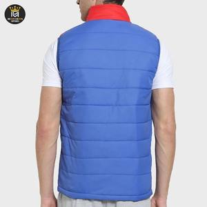 Gilet matelassé léger en toile pour homme, coupe-vent, col montant, logo décoratif, design personnalisé d'usine - Product Image 3