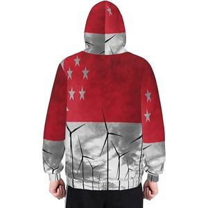 Sweats à capuche zippés unisexes avec poche à cordon de serrage blanc Sublimation sur toute la surface vêtements d'hiver pour hommes de grande taille - Product Image 3