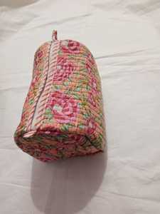 Pochette de toilette en coton imprimé à la main, petit sac de voyage, imprimé autruche, fermeture éclair, imperméable, style bohème - Product Image 4