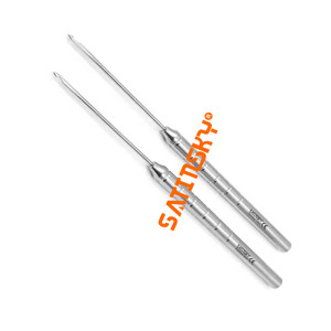 Instruments ophtalmiques microscopiques pour kystes des glandes tarsales, pinces et curettes manuelles, certifiés CE Classe III, fabriqués en acier AISI 420 - Product Image 3