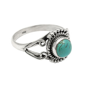 Nueva llegada de alta calidad joyería al por mayor 925 plata esterlina turquesa natural piedra preciosa estilo clásico anillo joyería hecha a mano - Product Image 1