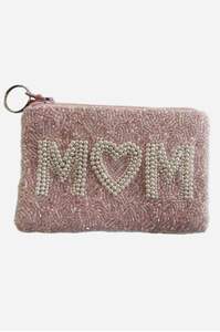 Sac à monnaie brodé de perles en velours - Product Image 2