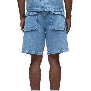 Shorts en jean délavé mi-taille pour homme, coupe droite, décontractés, en coton, pour l'été, streetwear, usage quotidien - Product Image 6