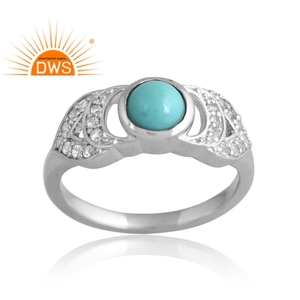 แหวนพลอยบุษราคัมสีเงินแพลเลเดียมชุบ925ดีไซน์ใหม่มีสไตล์ - Product Image 1